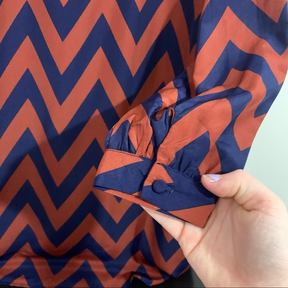 CHARMING CHARLIE Chevron Patterned Strappy Back Long Sleeve Straight Dress Small - Picture 8 of 13